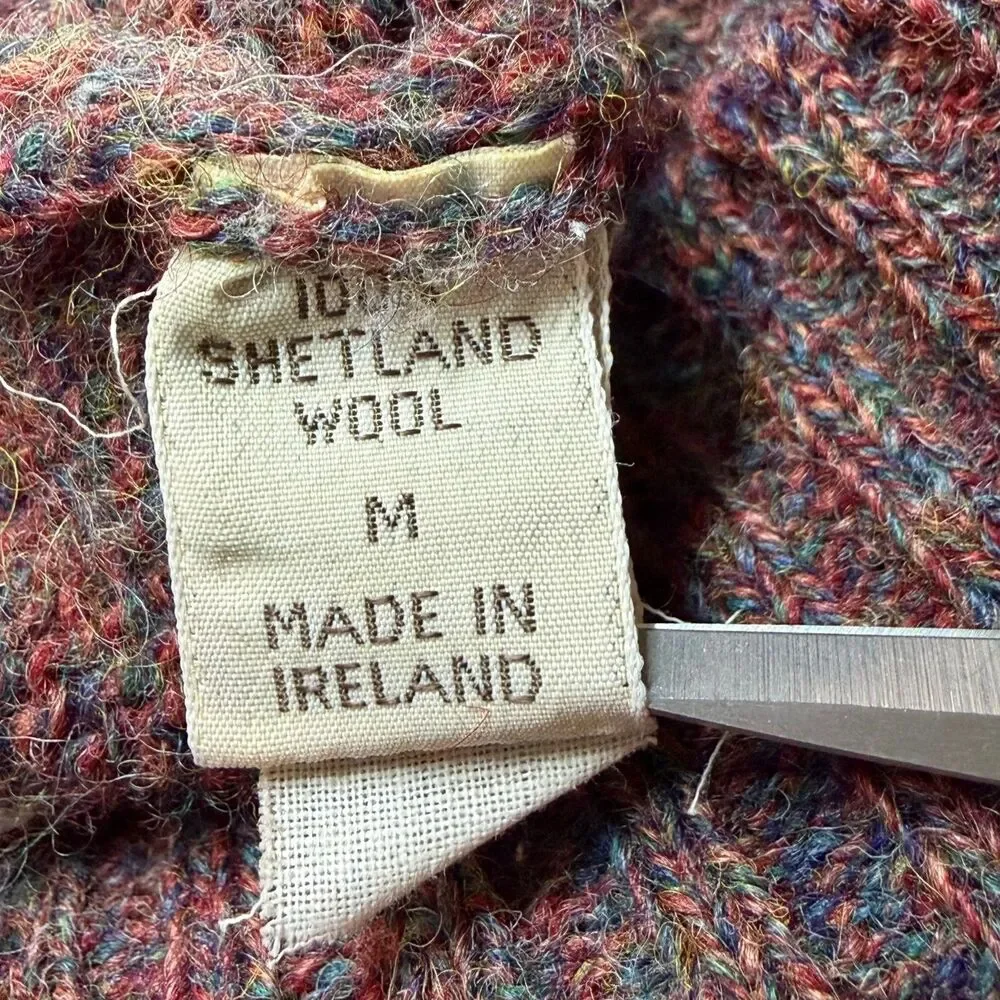 Lord Jeff Vintage Shetland Wool Argyle Sweater Size M Made in Ireland